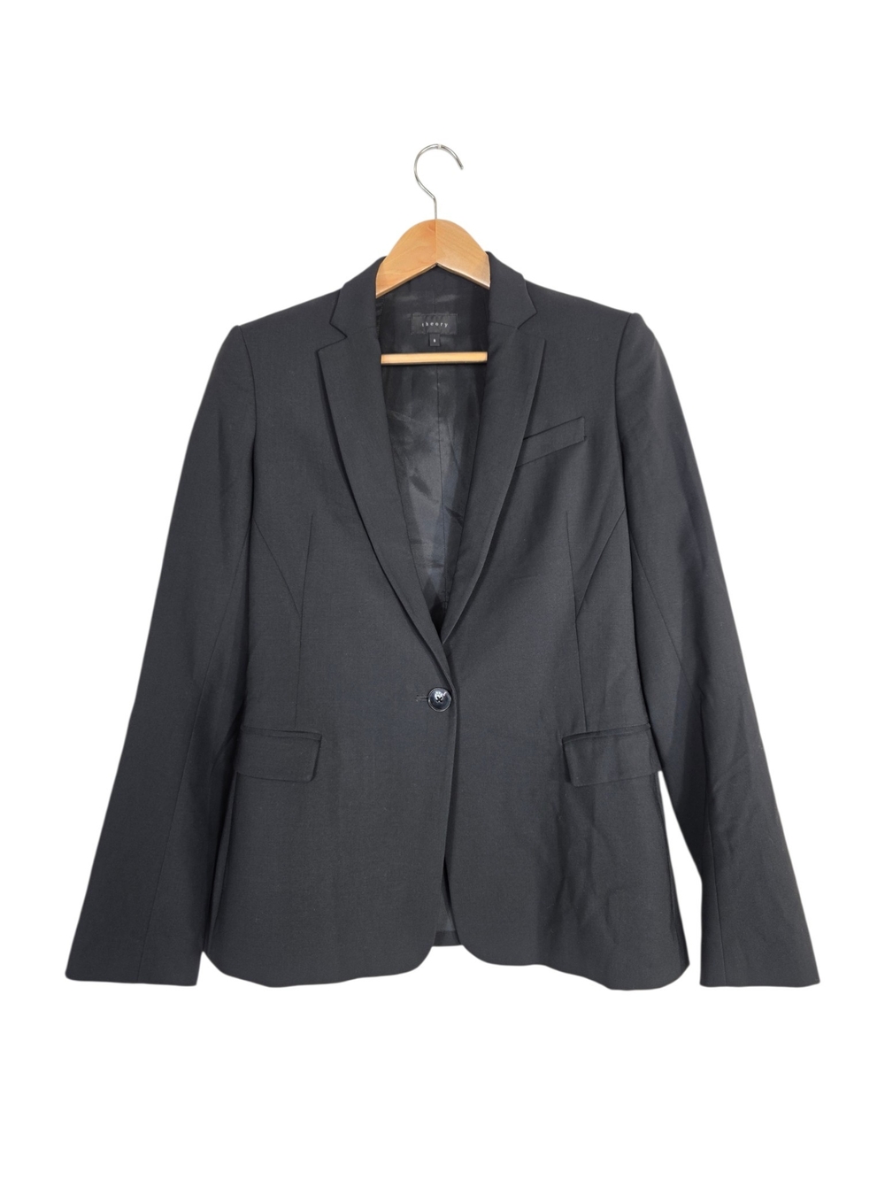 Theory Wool Black Single-Button Women's Blazer